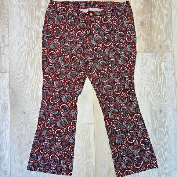 IMAN Denim - IMAN - Burgundy Paisley Jeans Women's Size 16 Petite Bootcut